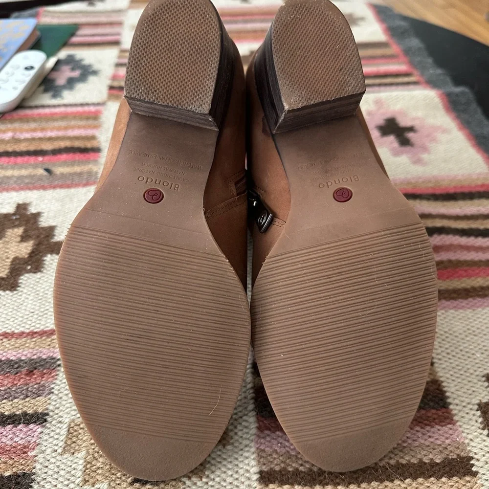 Blonde waterproof tan Brown leather Ankle Boots - Picture 7 of 11